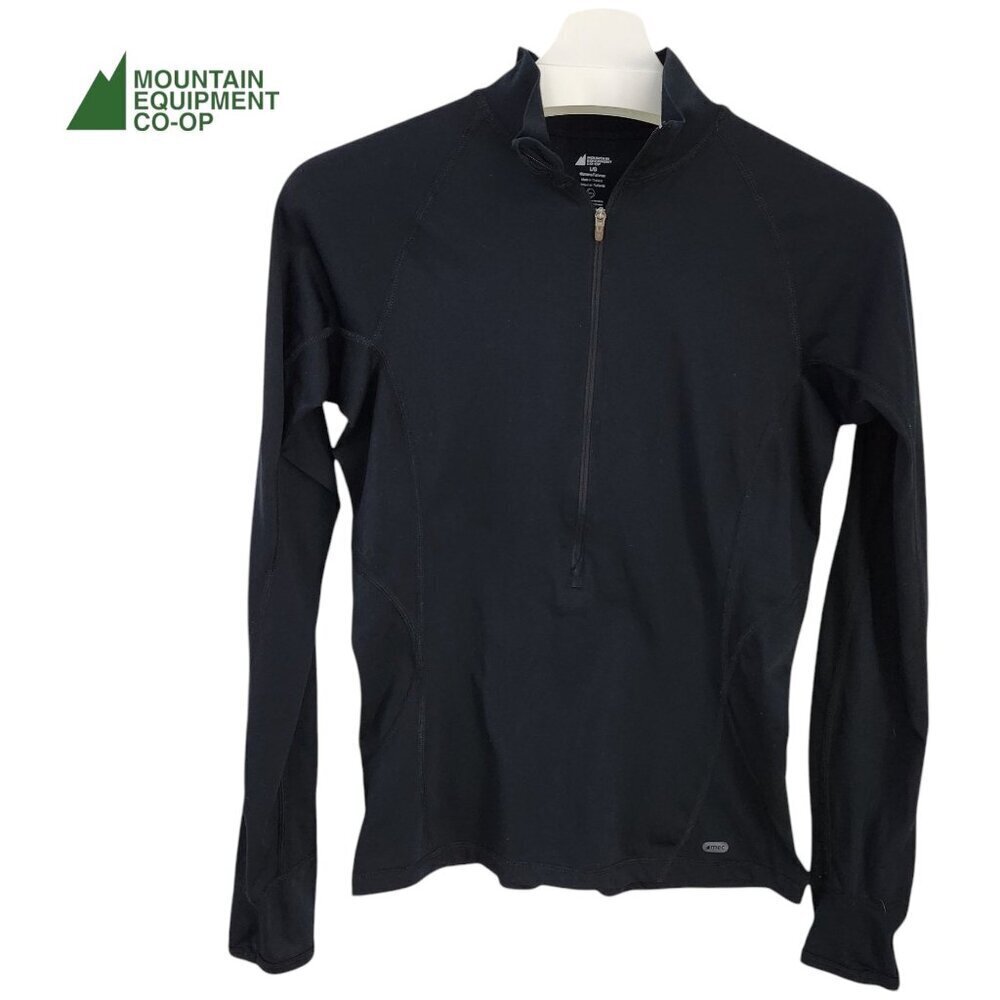 MEC black half zip long sleeve performance top base layer size large
